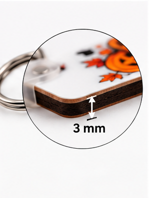 Halloween Keychain – Double-Sided Spooky MDF Keyring