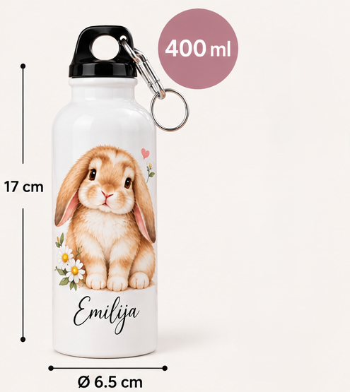 Personalized Bunny Water Bottle with Name