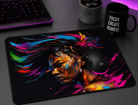 Colorful Neon Art Mouse Pad
