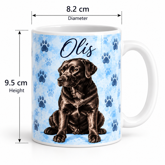 330 ml dog mug with 9.5 cm height and 8.2 cm diameter