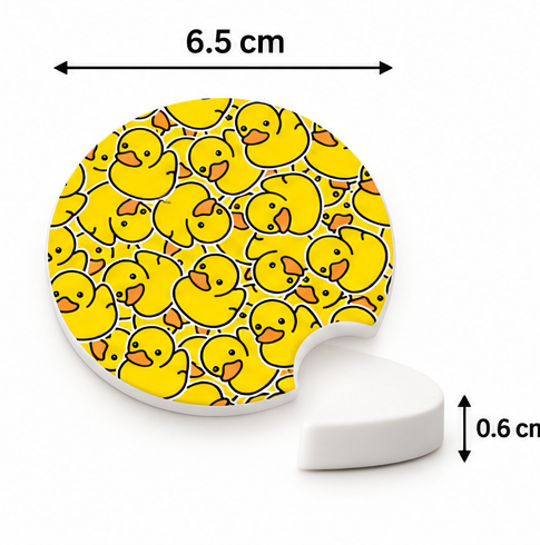 Duck Ceramic Car Coaster- Set of 2