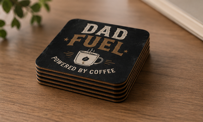 Dad Fuel Drink Coaster Set | 4 Pieces