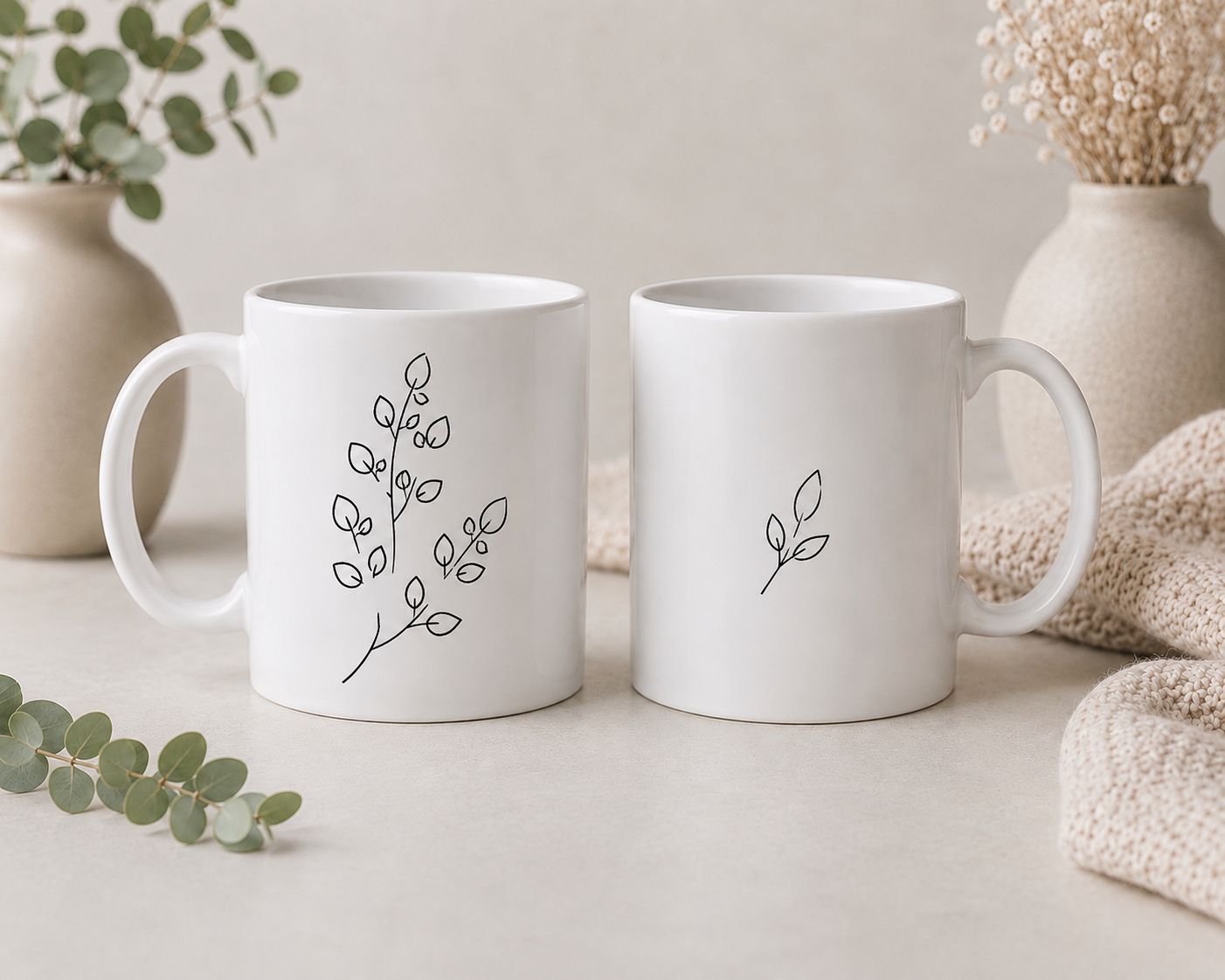 Minimalist Eucalyptus Mug