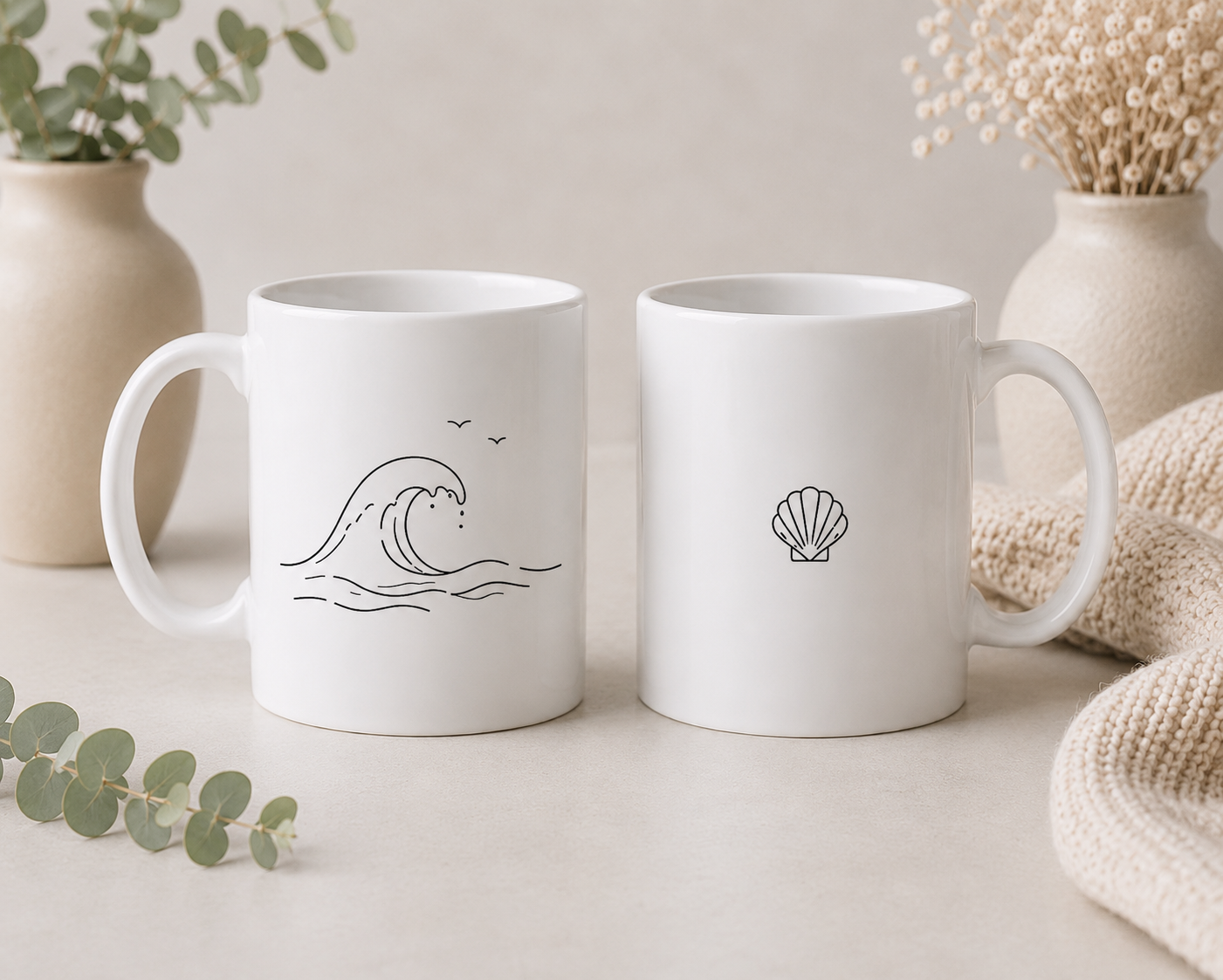 Minimalist Ocean Wave Mug
