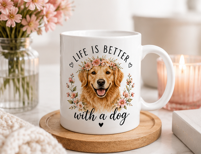 Life Is Better With a Dog Mug – Golden Retriever Gift