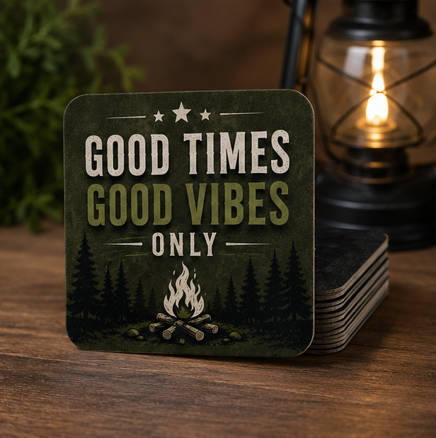 Modern Man Cave Drink Coaster Set | 4 Pieces