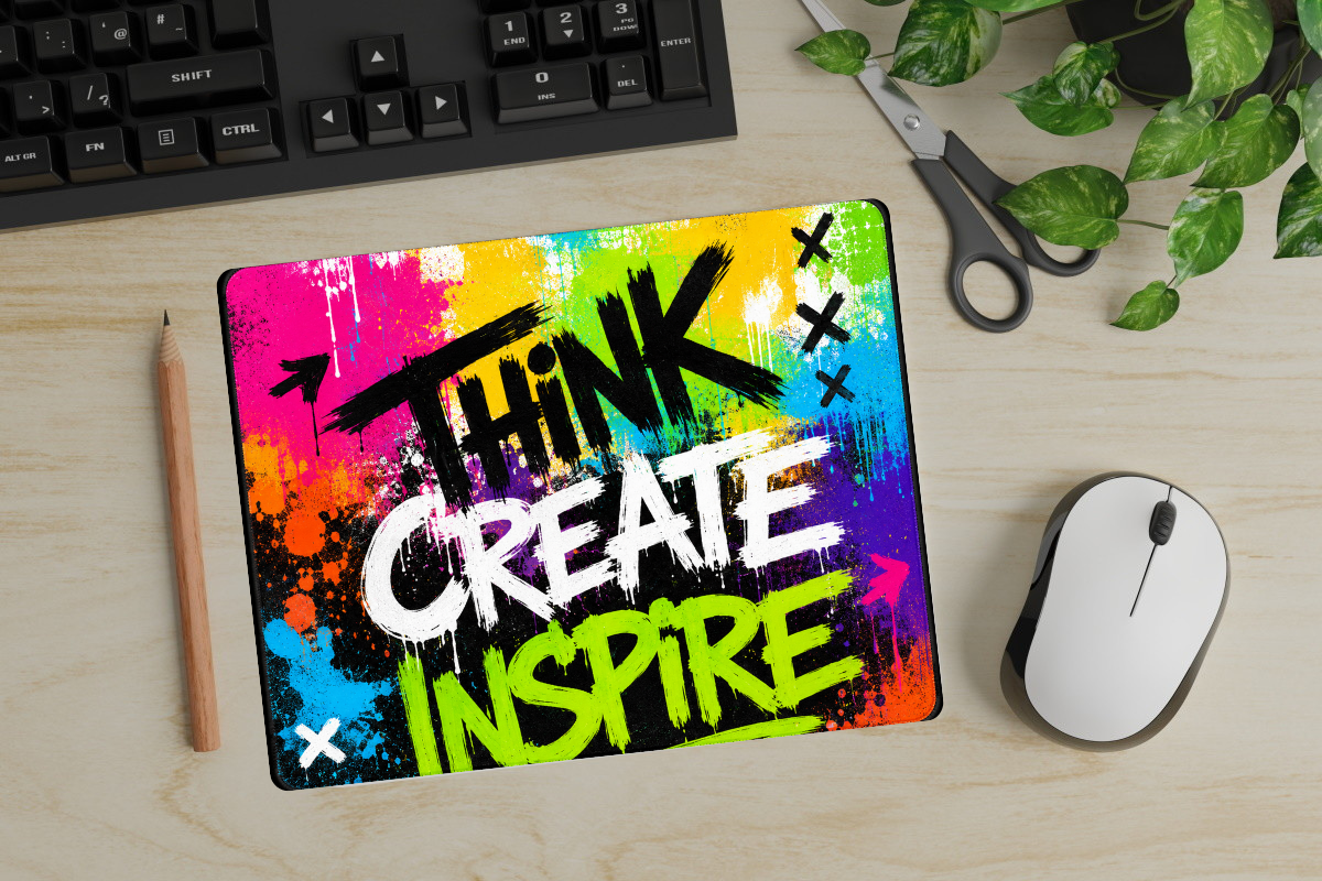 Think Create Inspire Graffiti Mouse Pad