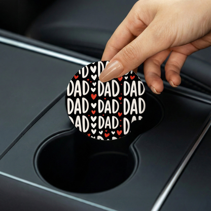 Dad Love Ceramic Car Coaster- Set of 2