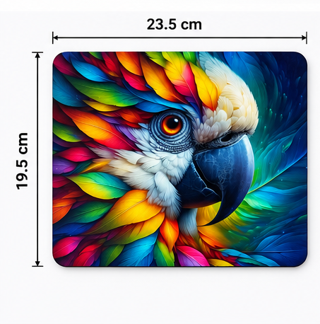 Colorful Parrot Mouse Pad – Vibrant Bird Desk Accessory