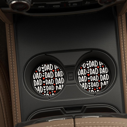 Dad Love Ceramic Car Coaster- Set of 2