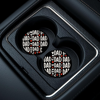 Dad Love Ceramic Car Coaster- Set of 2