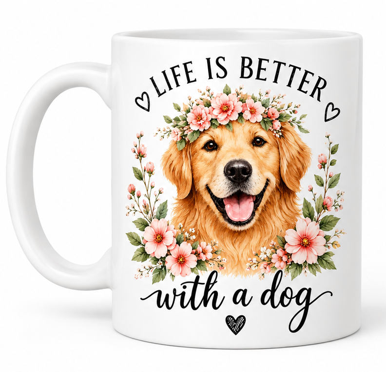 Life Is Better With a Dog Mug – Golden Retriever Gift