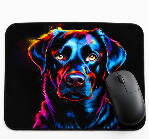 Colorful Neon Labrador Mouse Pad