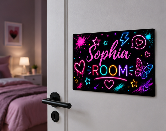 Personalized Neon Butterfly Door Sign