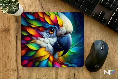 Colorful Parrot Mouse Pad – Vibrant Bird Desk Accessory