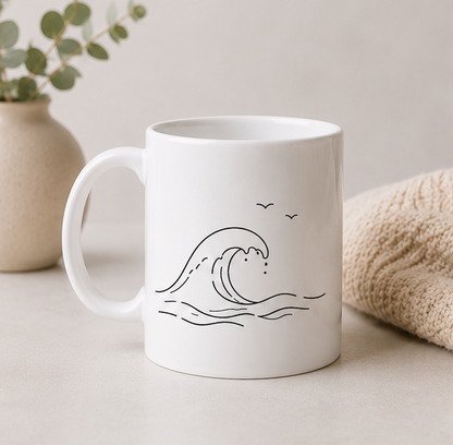 Minimalist Ocean Wave Mug