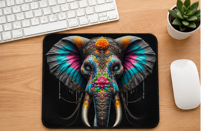 Colorful Elephant Mouse Pad