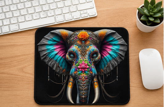 Colorful Elephant Mouse Pad