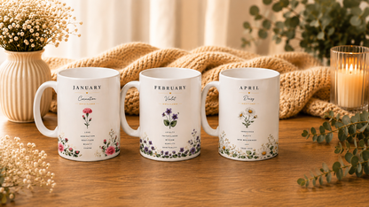 Personalized Birth Flower Mug