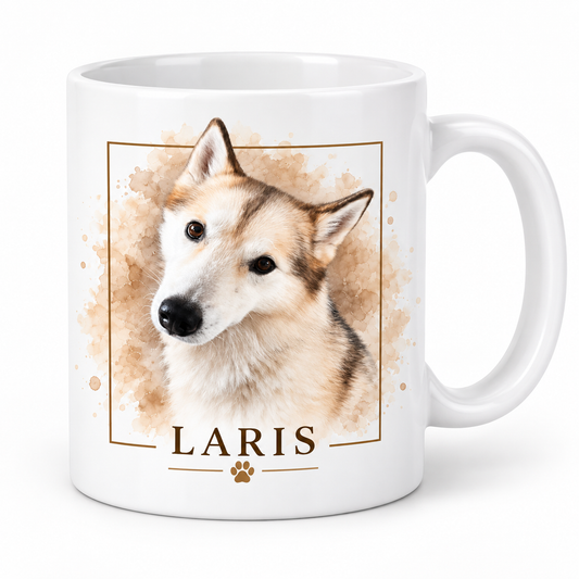  Custom pet photo mug with personalized pet portrait and name