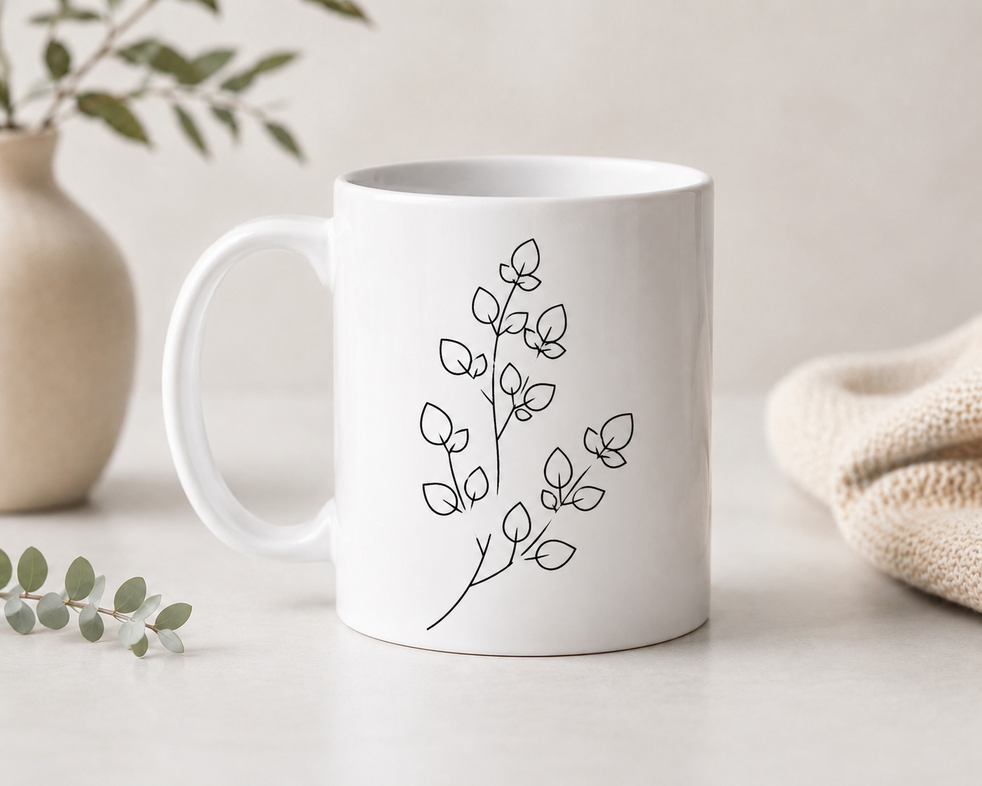 Minimalist Eucalyptus Mug