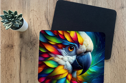 Colorful Parrot Mouse Pad – Vibrant Bird Desk Accessory