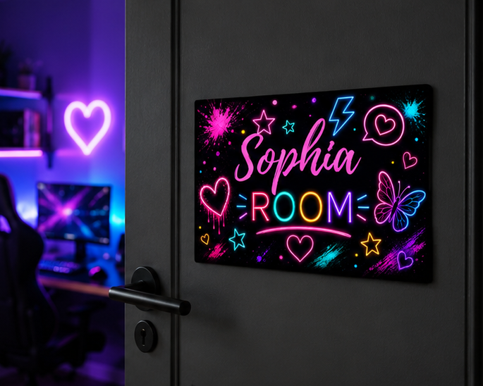 Personalized Neon Butterfly Door Sign