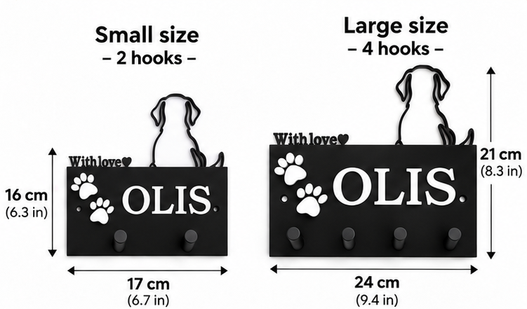 Personalized Dog Leash Holder – Custom Name & Paw Design