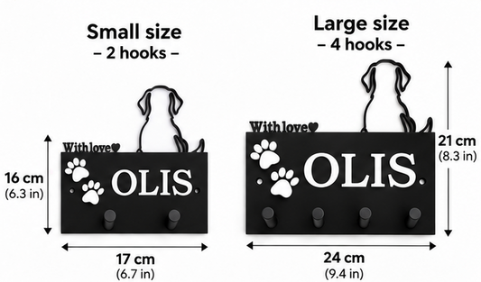 Personalized Dog Leash Holder – Custom Name & Paw Design