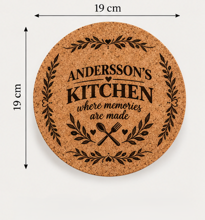 Personalized Engraved Kitchen Trivet – Custom Family Name