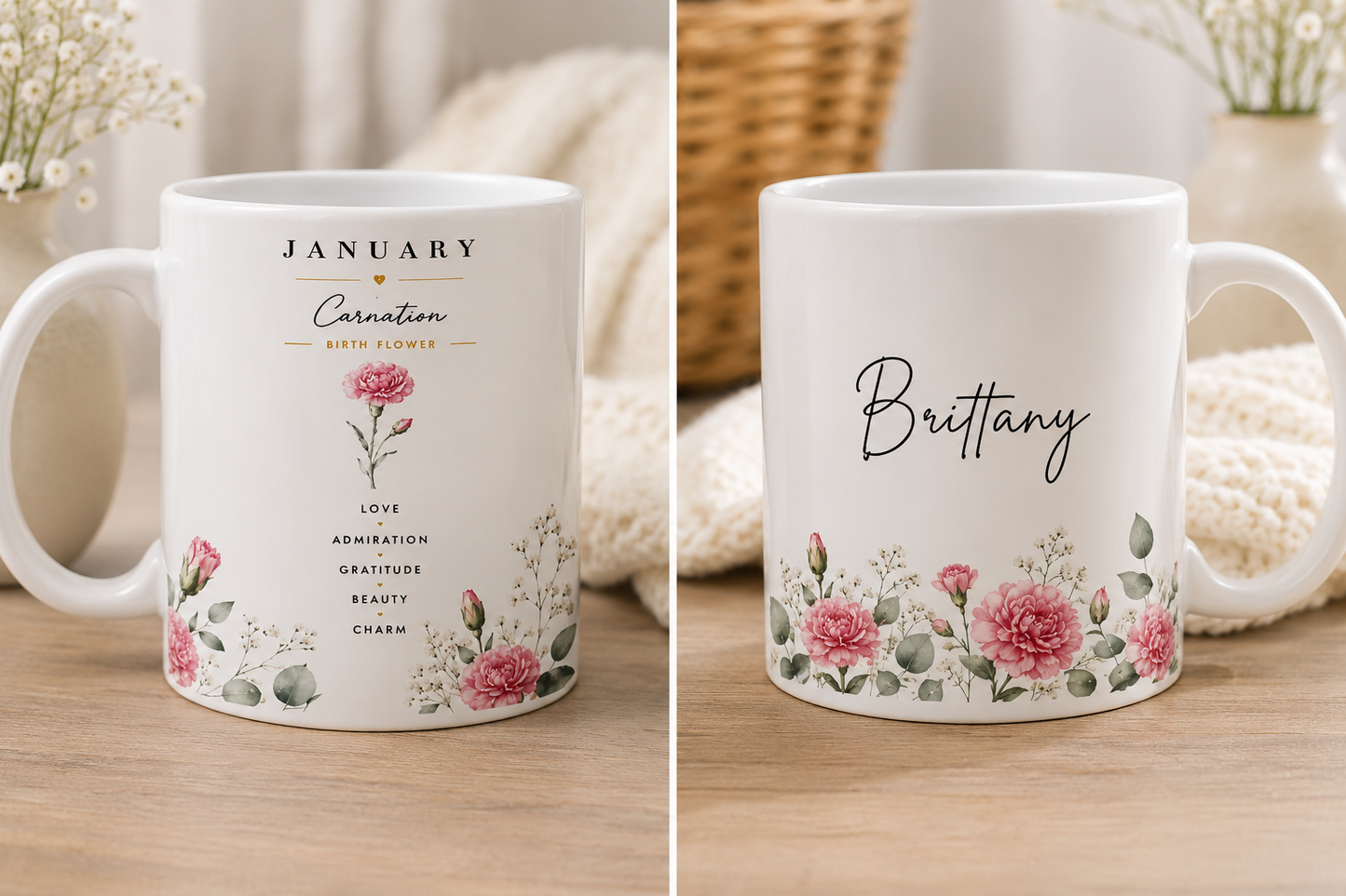 Personalized Birth Flower Mug