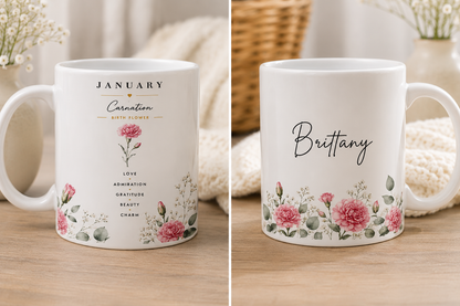 Personalized Birth Flower Mug