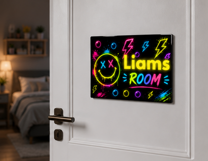 Personalized Neon Smile Door Sign