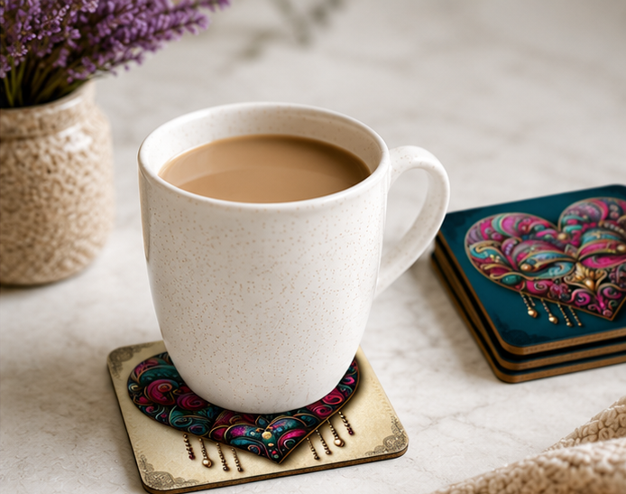 Heart Drink Coaster Set | 4 Pieces