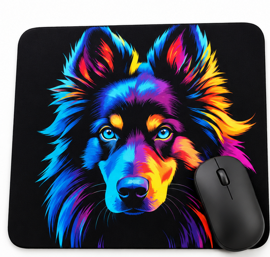 Neon Colorful Dog Mouse Pad