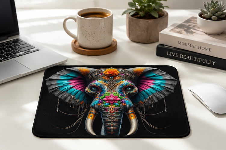 Colorful Elephant Mouse Pad