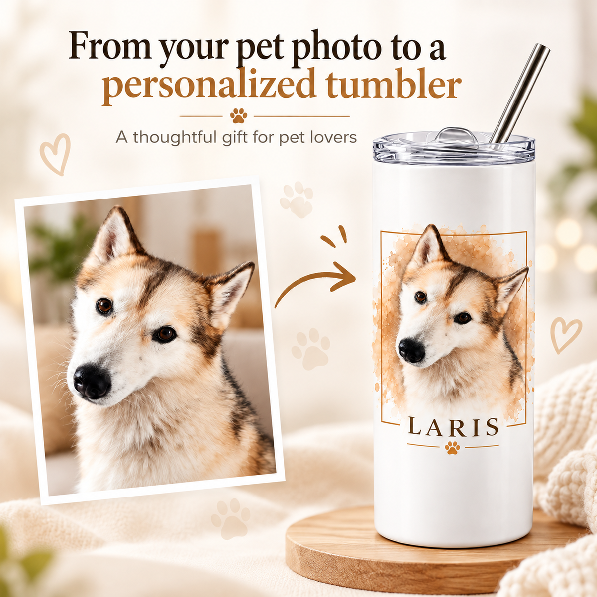 Personalized Pet Photo Tumbler