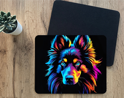 Neon Colorful Dog Mouse Pad