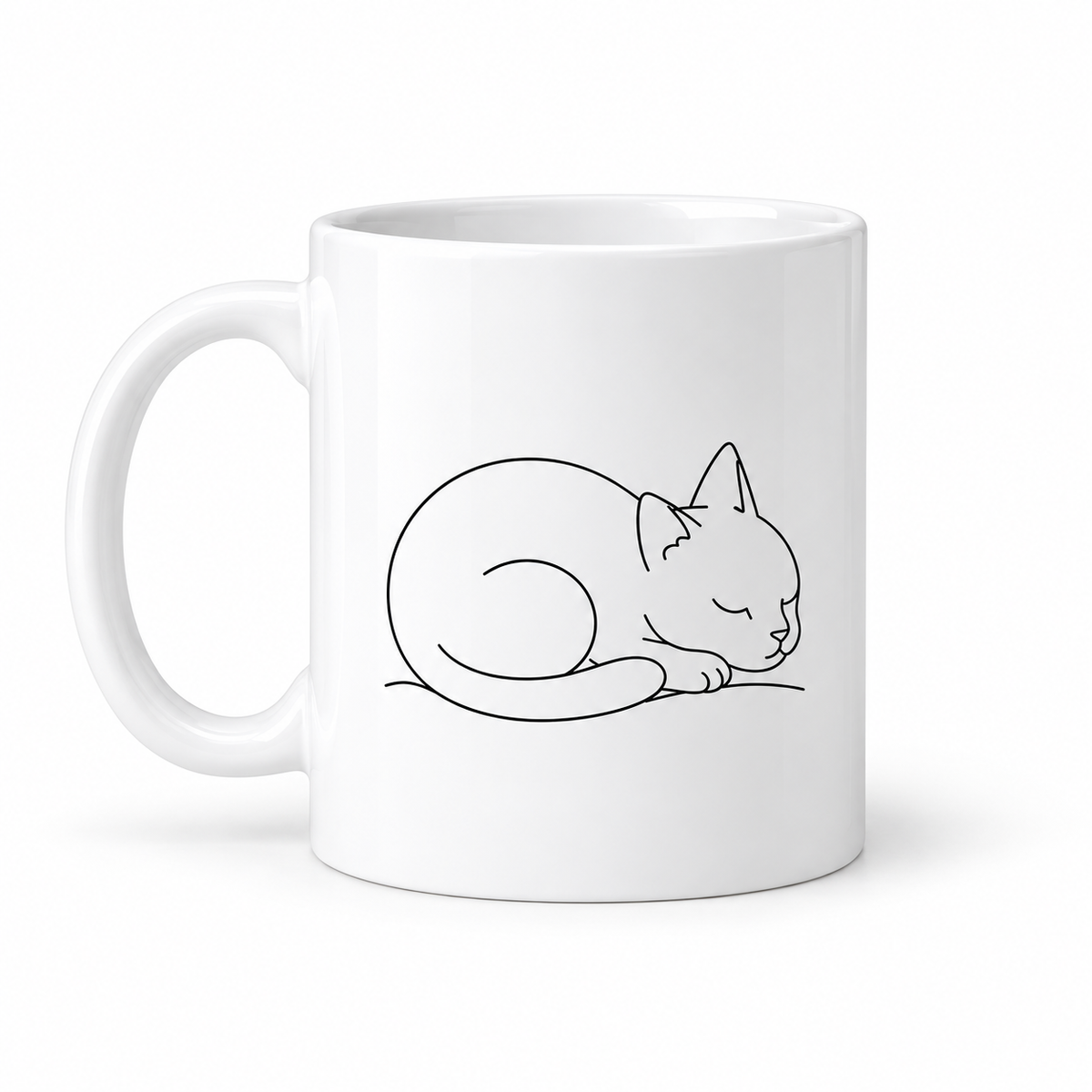 Minimalist Sleeping Cat Mug