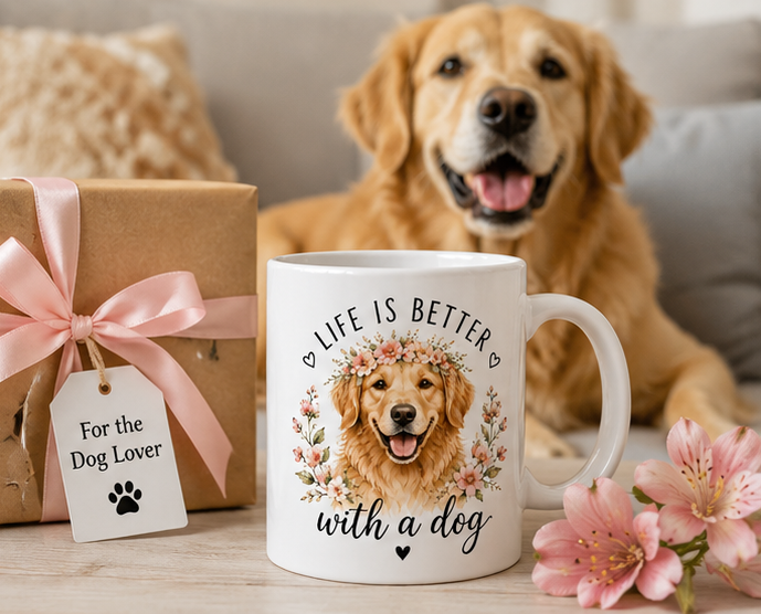 Life Is Better With a Dog Mug – Golden Retriever Gift
