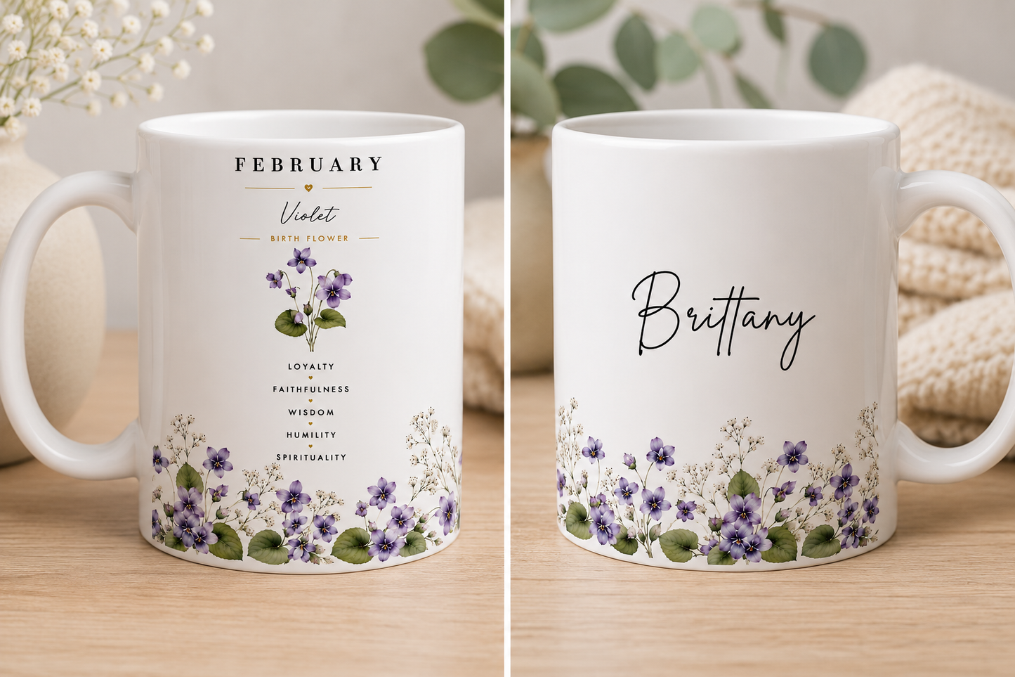 Personalized Birth Flower Mug
