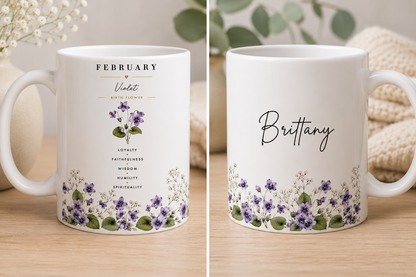 Personalized Birth Flower Mug