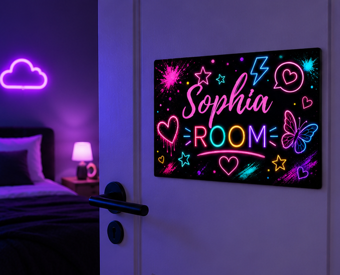 Personalized Neon Butterfly Door Sign