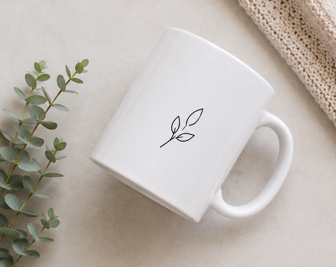 Minimalist Eucalyptus Mug