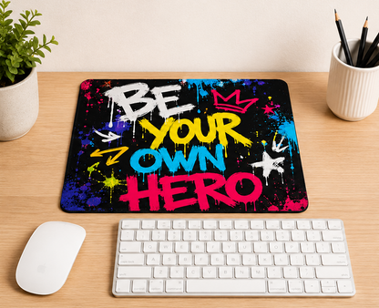Be Your Own Hero Graffiti Mouse Pad