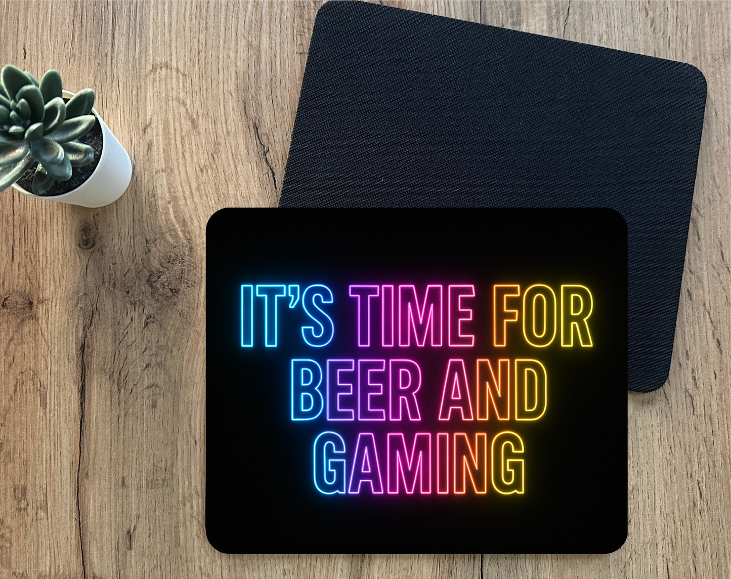 It`s Time for Beer and Gaming Mouse Pad