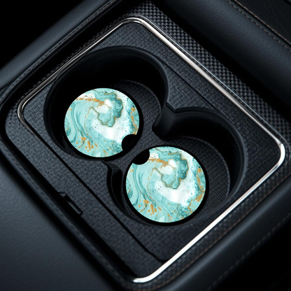 Luxury Marble Ceramic Car coaster- Set of 2