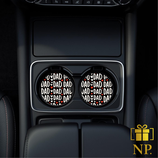 Dad Love Ceramic Car Coaster- Set of 2