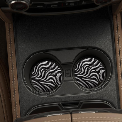 Zebra Print Ceramic Car Coaster- Set of 2