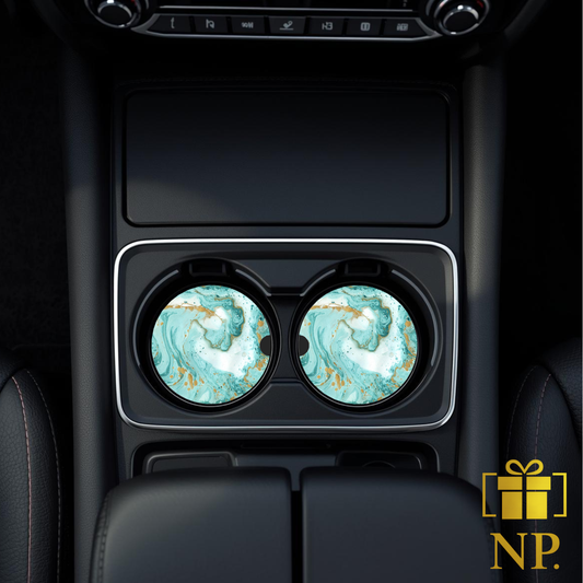 Luxury Marble Ceramic Car coaster- Set of 2